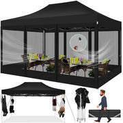 Tonnelle pliante 3x4,5 m imperméable avec moustiquaire amovible