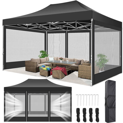 Tonnelle pliante 3x4,5 m imperméable avec moustiquaire panoramique