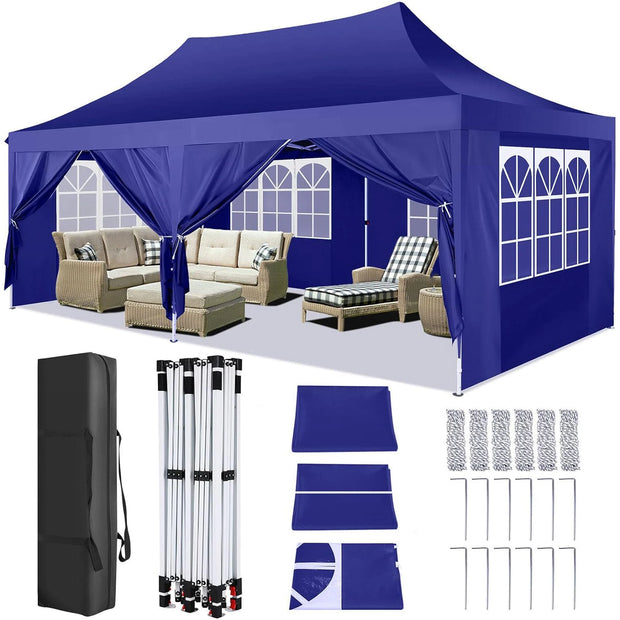 Tonnelle pliante 3x6 m imperméable avec 6 parois amovibles