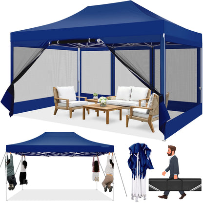 Tonnelle pliante 3x4,5 m imperméable avec moustiquaire panoramique