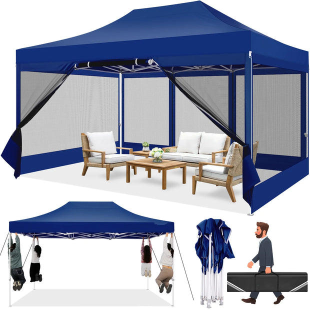Tonnelle pliante 3x4,5 m imperméable avec moustiquaire panoramique