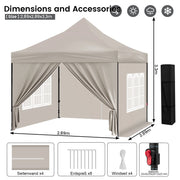 Tonnelle pliante 3x3 m imperméable avec 4 parois amovibles