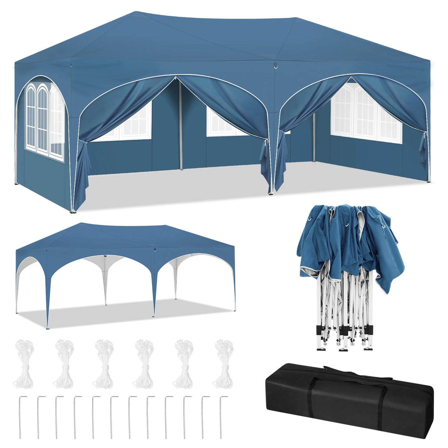 Tonnelle 3x6 réglable avec protection UV et 6 parois