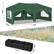 Tonnelle pliante 3x6 avec 6 côtés et sac de transport