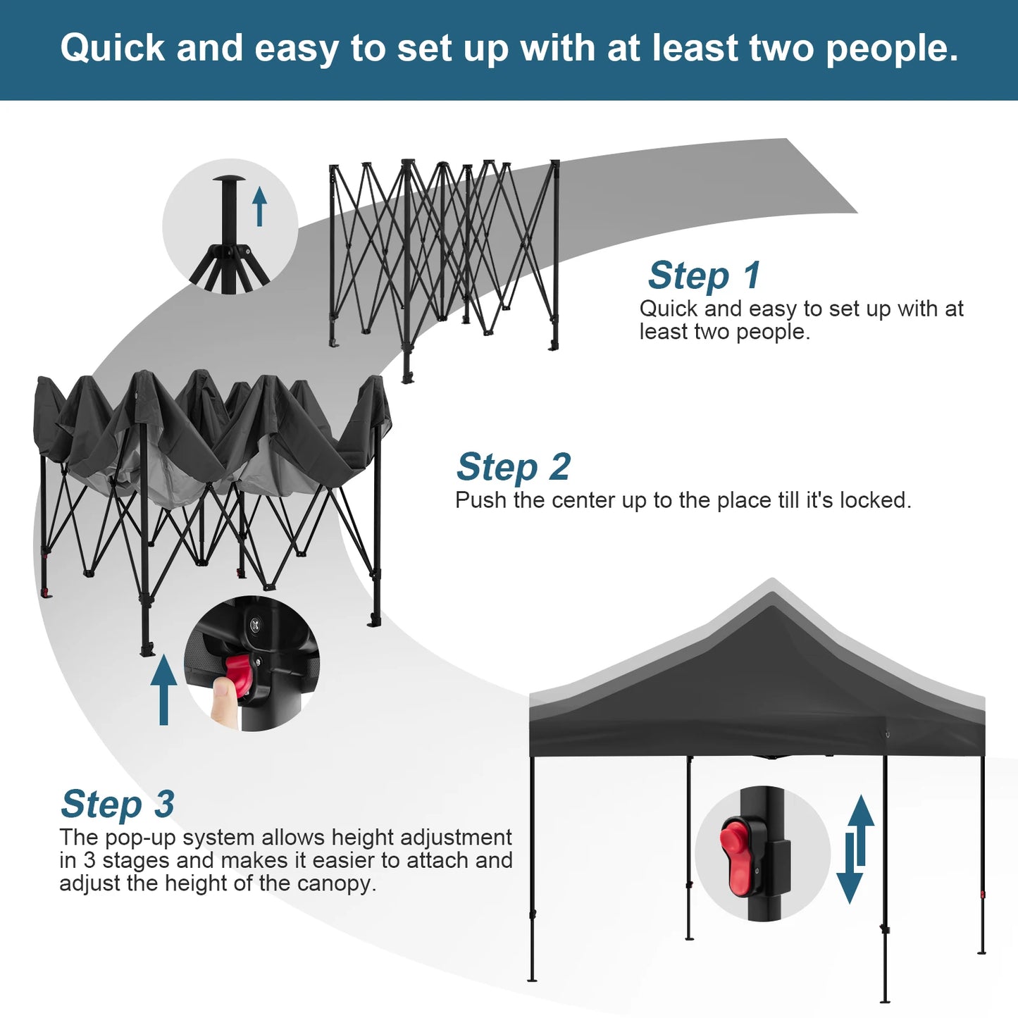 Tonnelle pliante 3x3 m imperméable avec 4 parois amovibles