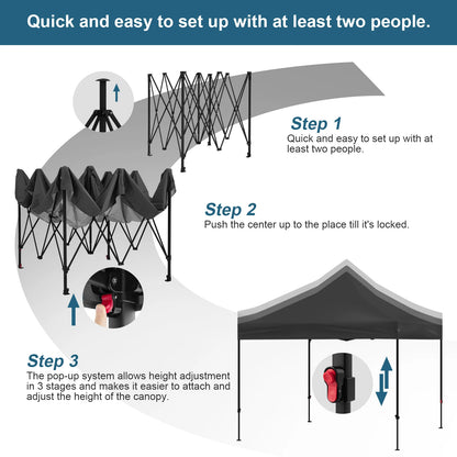 Tonnelle pliante 3x3 m imperméable avec 4 parois amovibles