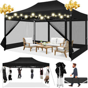 Tonnelle pliante 3x4,5 m imperméable avec moustiquaire amovible