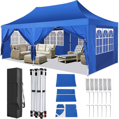 Tonnelle pliante 3x6 m imperméable avec 6 parois amovibles