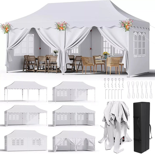 Tonnelle pliante 3x6 robuste avec 6 parois UV50+