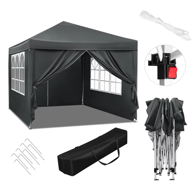 Tonnelle pliante 3x3 m anti-UV imperméable avec sac inclus