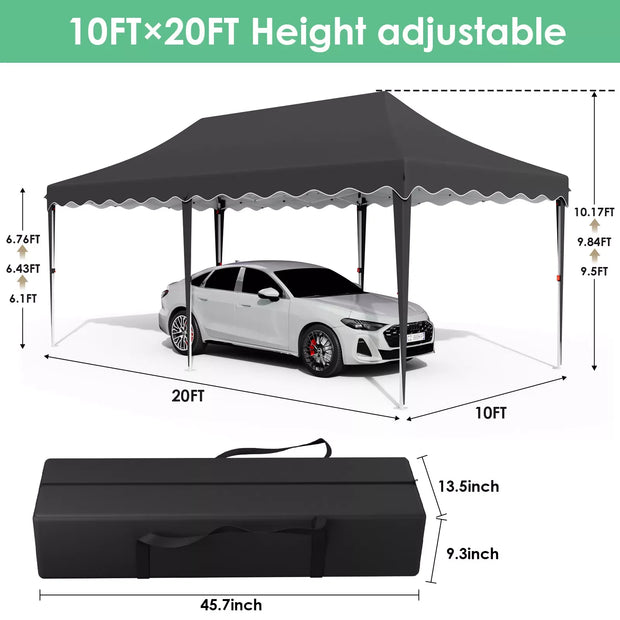 Tonnelle pliante 3x6 robuste avec 6 parois UV50+