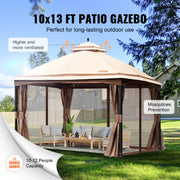 Tonnelle 3x4 m renforcée avec moustiquaire et protection UPF 50+