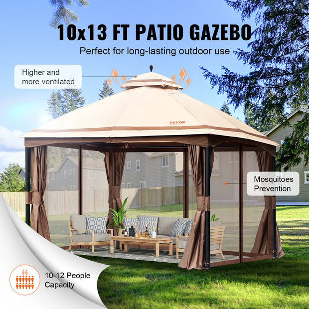 Tonnelle 3x4 m renforcée avec moustiquaire et protection UPF 50+