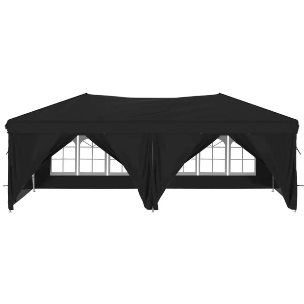 Tonnelle pliante 3x6 m noire avec isolation thermique