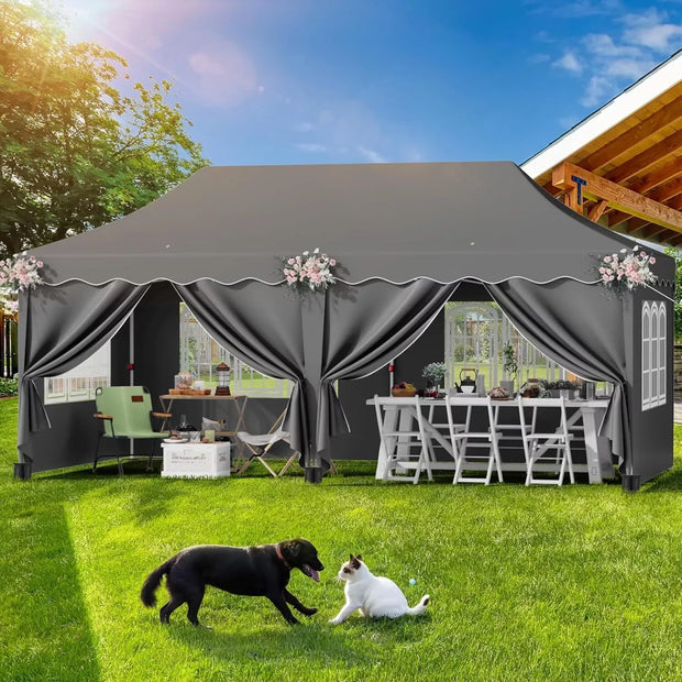 Tonnelle pliante 3x6 robuste avec 6 parois UV50+