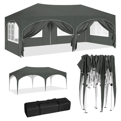 Tonnelle pliante 3x6 avec 6 côtés et sac de transport