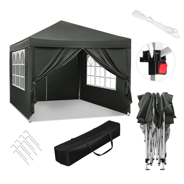 Tonnelle pliante 3x3 m anti-UV imperméable avec sac inclus