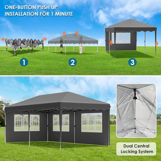 Tonnelle pliante 3x6 avec 4 côtés pour événements