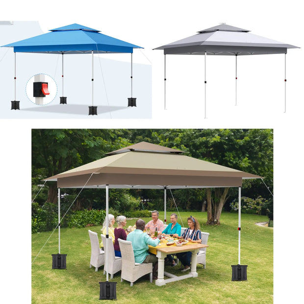 Tonnelle pliante 3,6 x 3,6 m avec rideaux pour terrasse