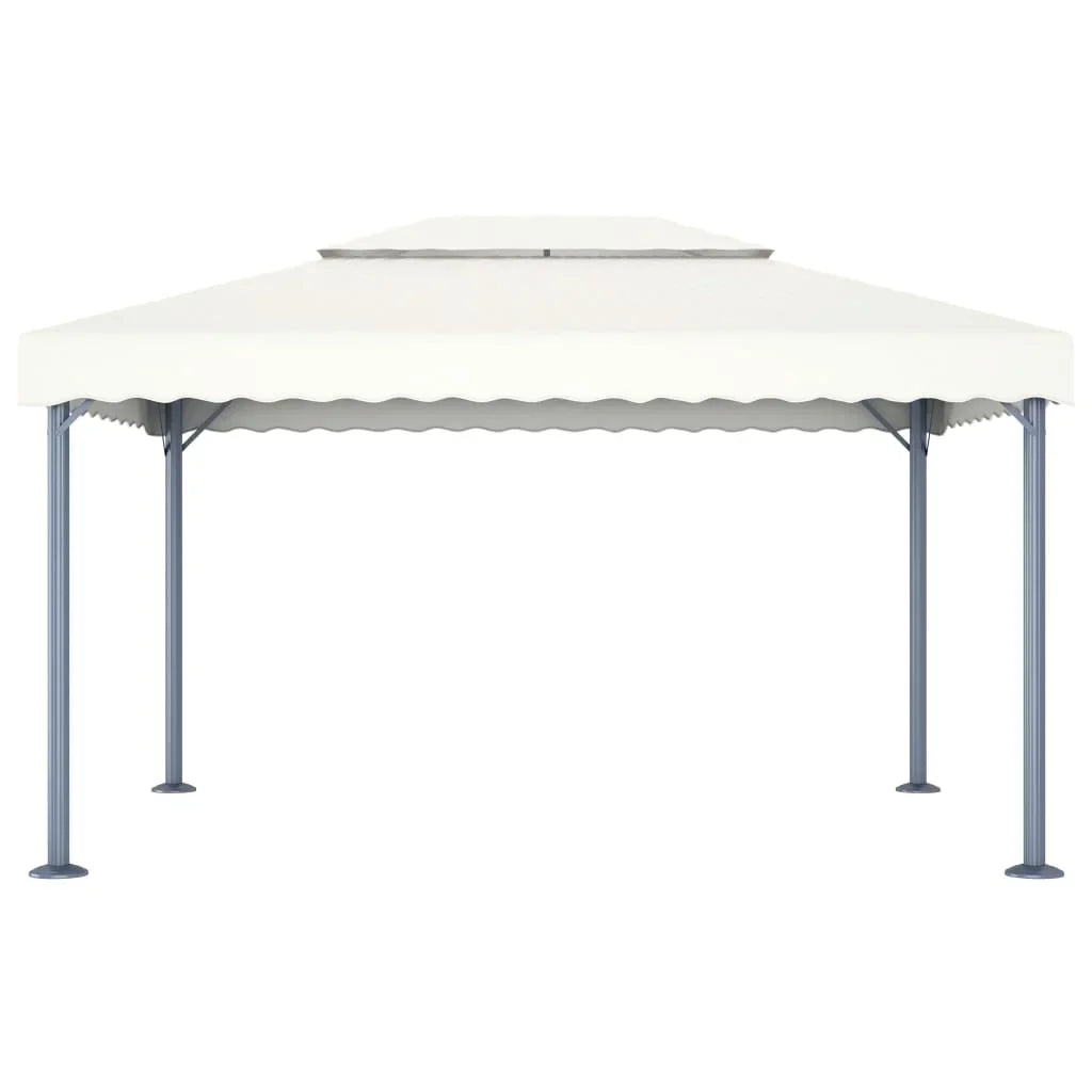 Tonnelle 4x3 m avec toit double et guirlande LED solaire intégrée