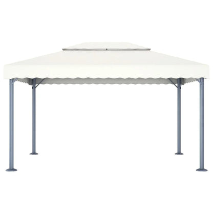 Tonnelle 4x3 m avec toit double et guirlande LED solaire intégrée