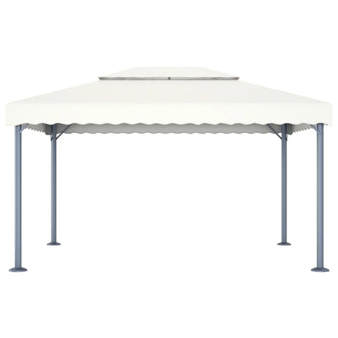 Tonnelle 4x3 m avec toit double et guirlande LED solaire intégrée