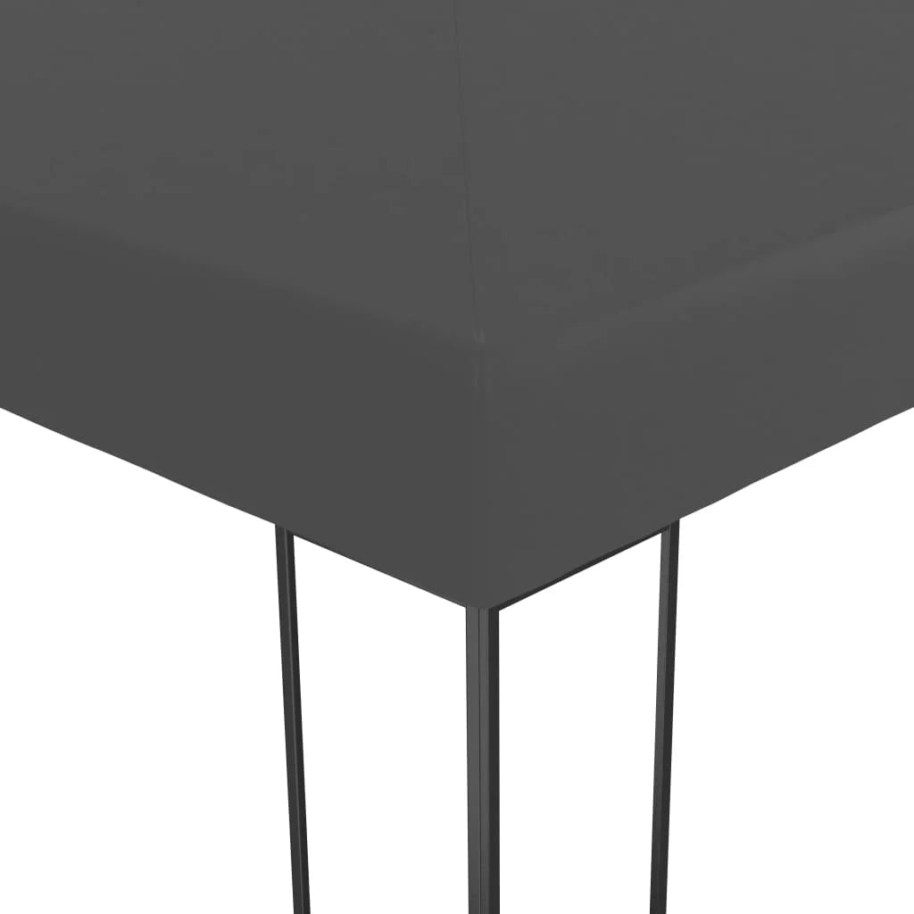Tonnelle 3x4 m anthracite avec guirlande solaire et toit ventilé