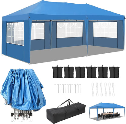 Tonnelle pliante 3x6 imperméable avec 4 côtés