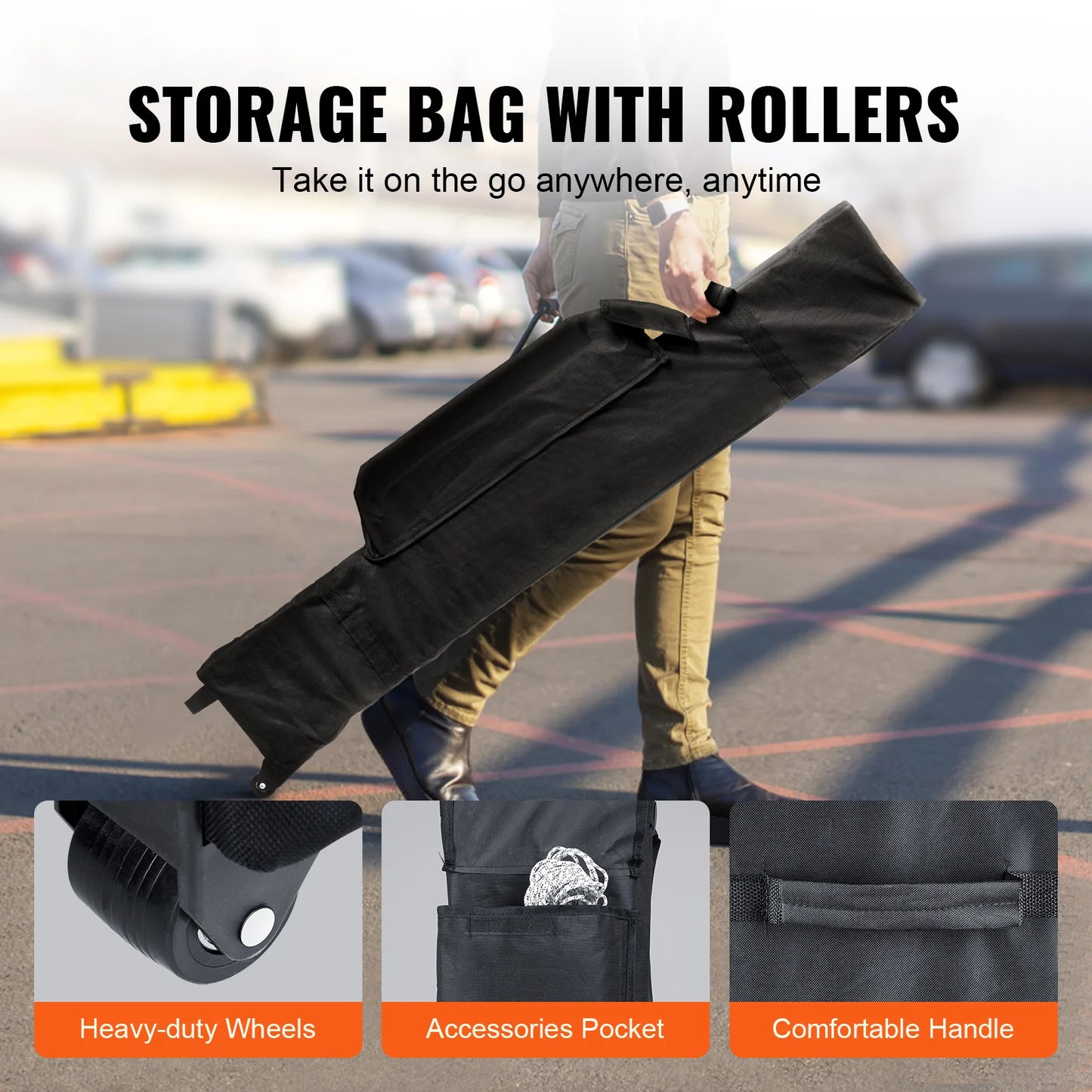 Tonnelle pliante 3x6 m imperméable avec parois et sac à roulettes