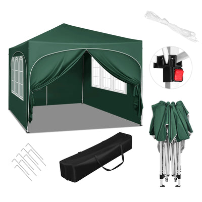 Tonnelle pliante 3x3 m avec 4 parois réglable et anti-UV