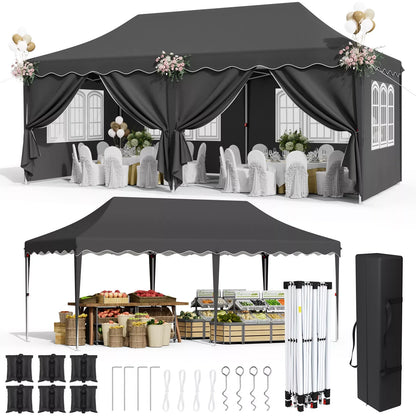 Tonnelle pliante 3x6 robuste avec 6 parois UV50+