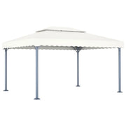 Tonnelle 4x3 m avec toit double et guirlande LED solaire intégrée
