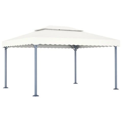 Tonnelle 4x3 m avec toit double et guirlande LED solaire intégrée