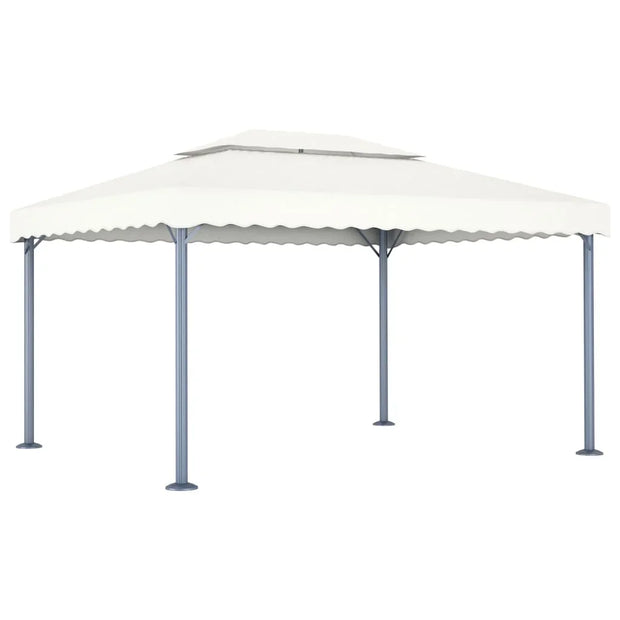 Tonnelle 4x3 m avec toit double et guirlande LED solaire intégrée