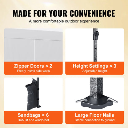 Tonnelle pliante 3x6 m imperméable avec parois et sac à roulettes
