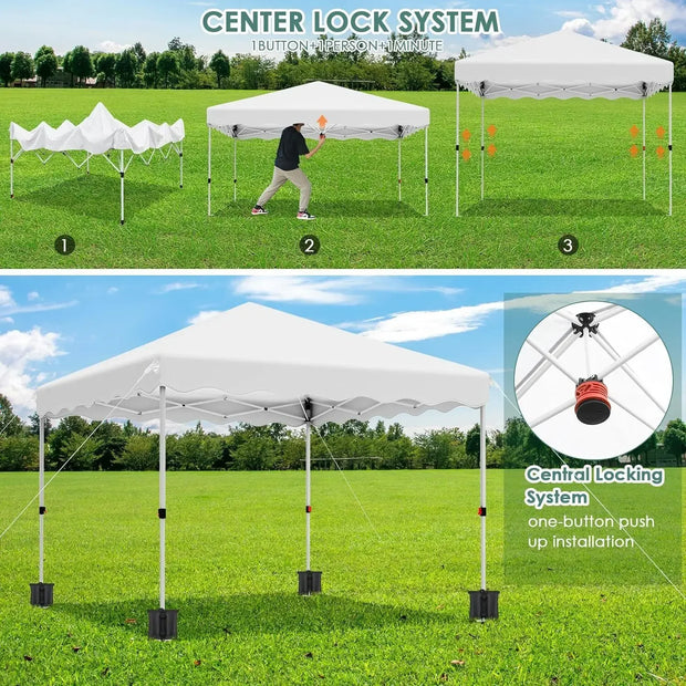 Tonnelle pop-up 3x3 m imperméable avec sac et 4 poids