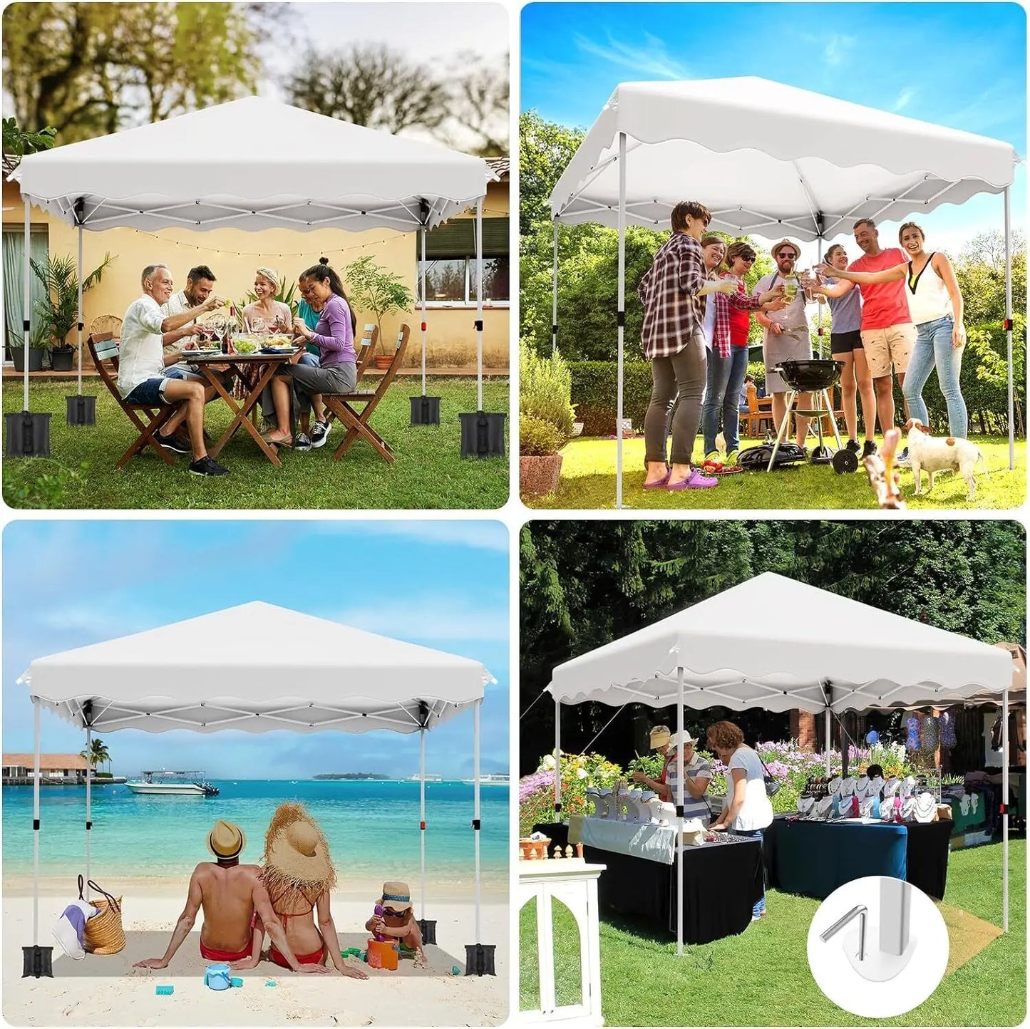 Tonnelle pop-up 3x3 m imperméable avec sac et 4 poids