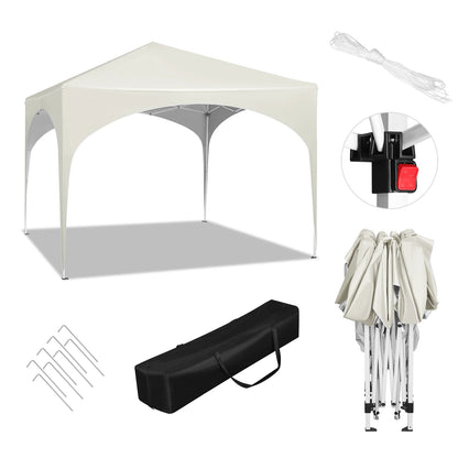 Tonnelle pliante 3x3 m imperméable avec toit arrondi extérieur