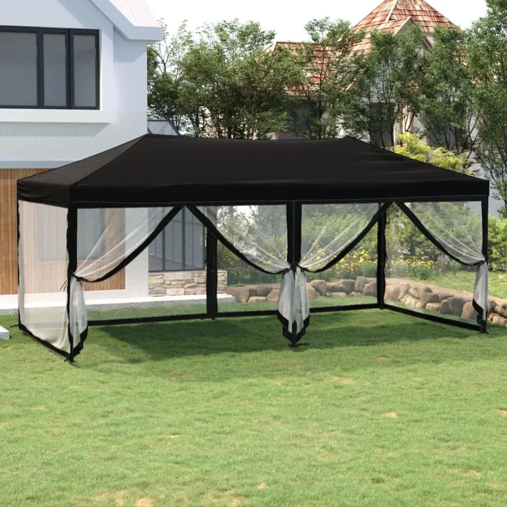 Tonnelle pliante 3x6 m noire : élégance et isolation thermique
