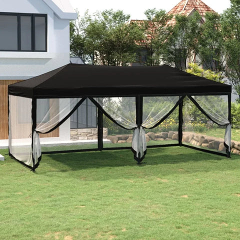 Tonnelle pliante 3x6 m noire : élégance et isolation thermique