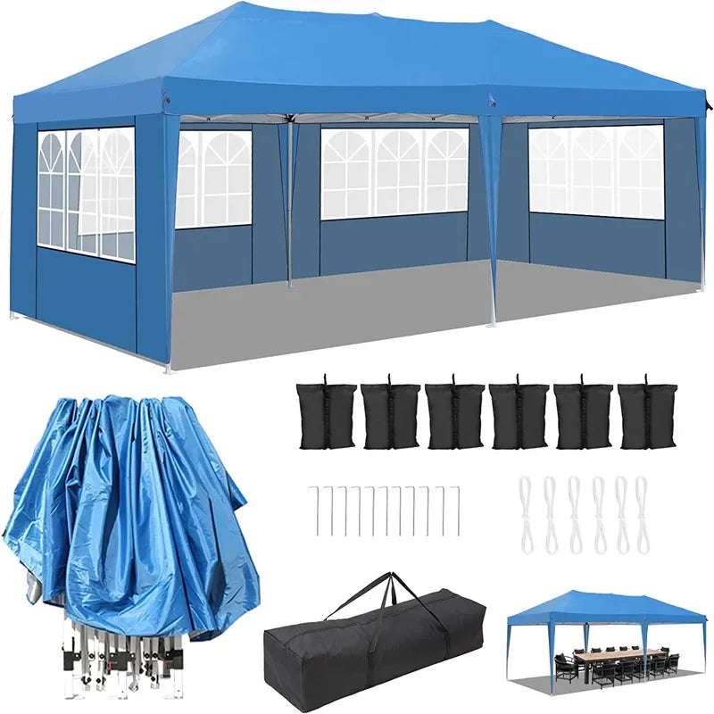 Tonnelle pliante 3x6 imperméable avec 4 côtés