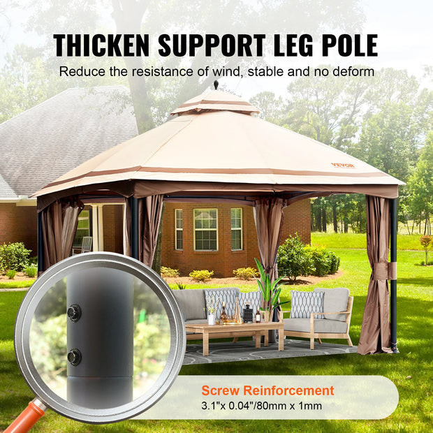 Tonnelle 3x4 m renforcée avec moustiquaire et protection UPF 50+