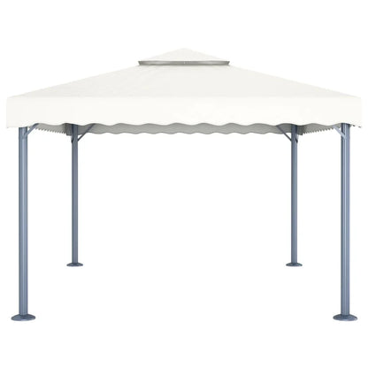 Tonnelle 4x3 m avec toit double et guirlande LED solaire intégrée