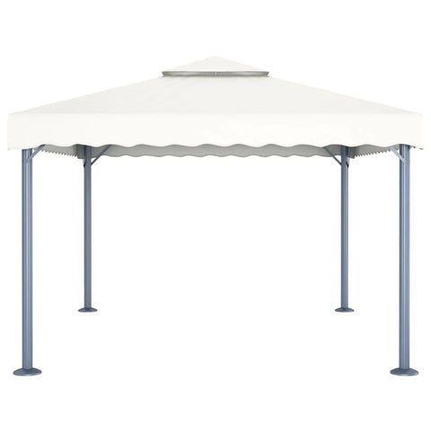 Tonnelle 4x3 m avec toit double et guirlande LED solaire intégrée