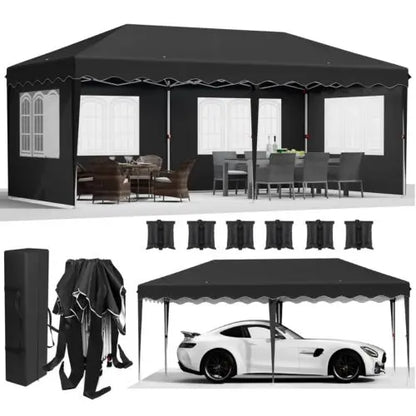 Tonnelle pliante 3x6 imperméable avec 4 côtés