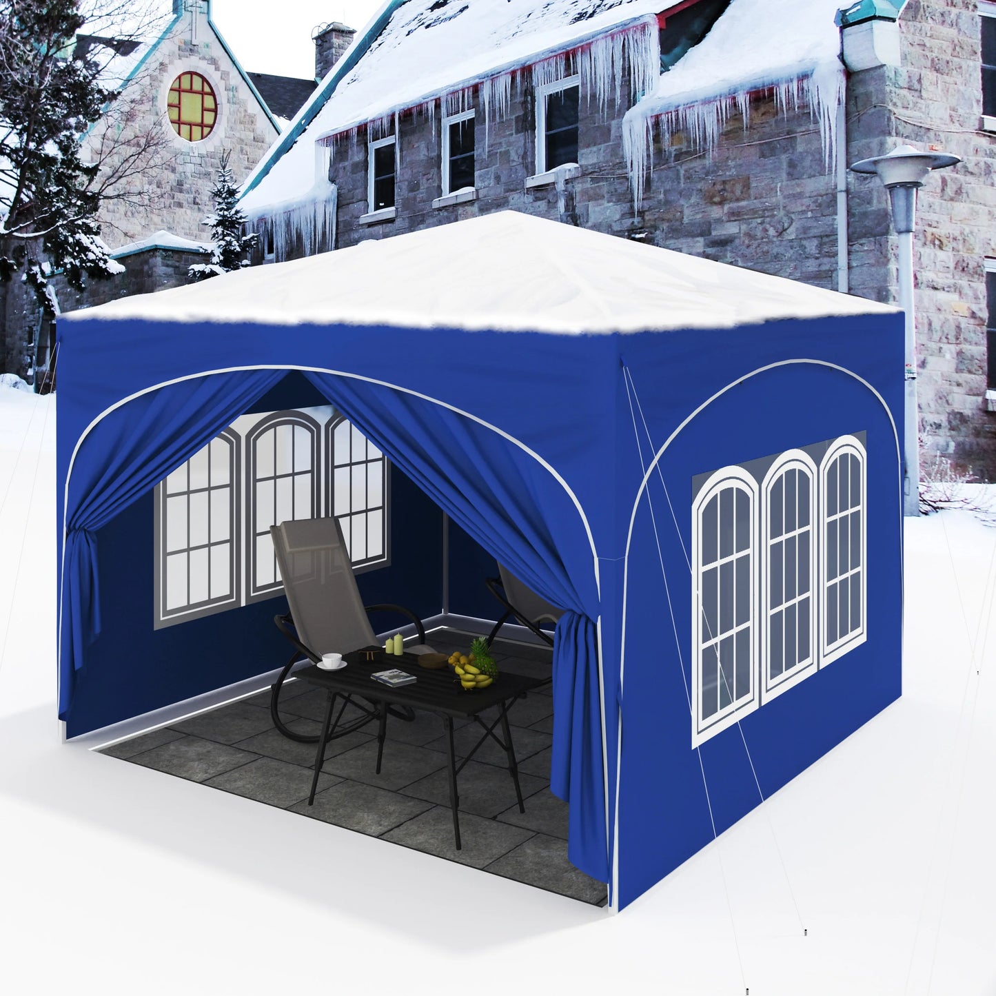 Tonnelle pliante 3x3 m avec 4 parois réglable et anti-UV