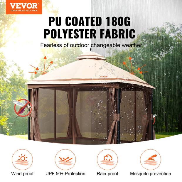 Tonnelle 3x4 m renforcée avec moustiquaire et protection UPF 50+