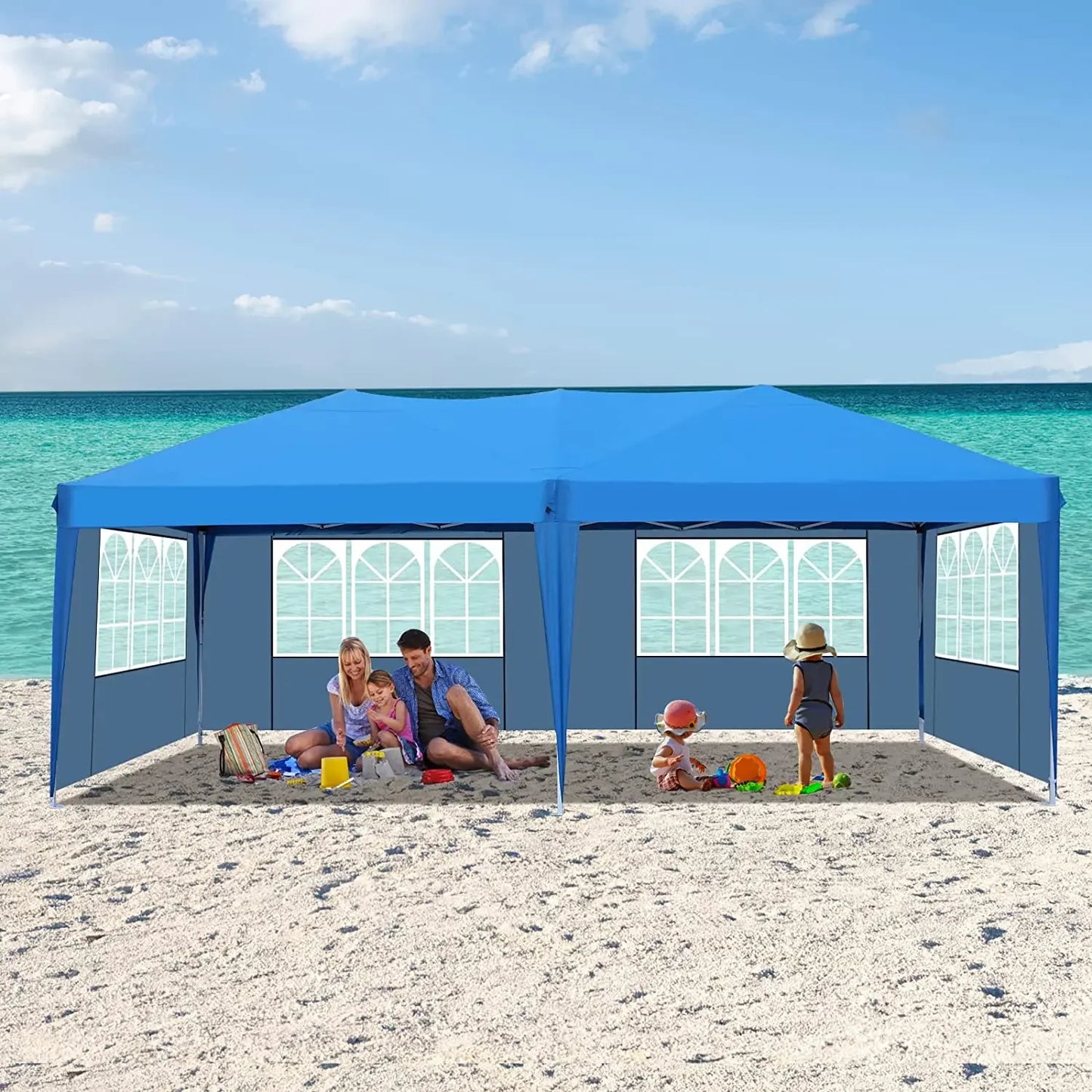 Tonnelle pliante 3x6 imperméable avec 4 côtés