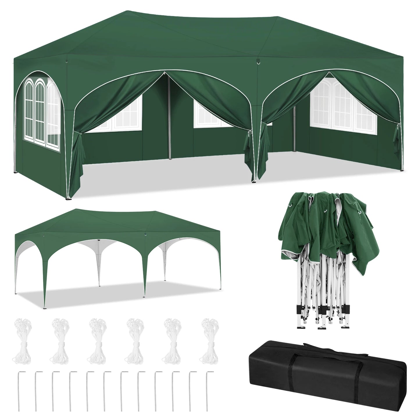 Tonnelle 3x6 réglable avec protection UV et 6 parois