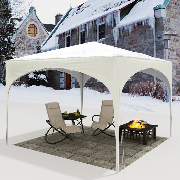 Tonnelle pliante 3x3 m imperméable avec toit arrondi extérieur